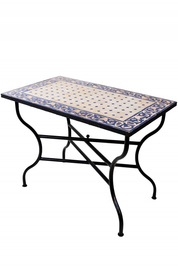 Table en mosa&iuml;que marocaine F&egrave;s beige...