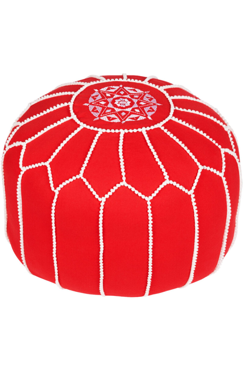 Pouf marocain, coussin de sol décoratif Chems rouge