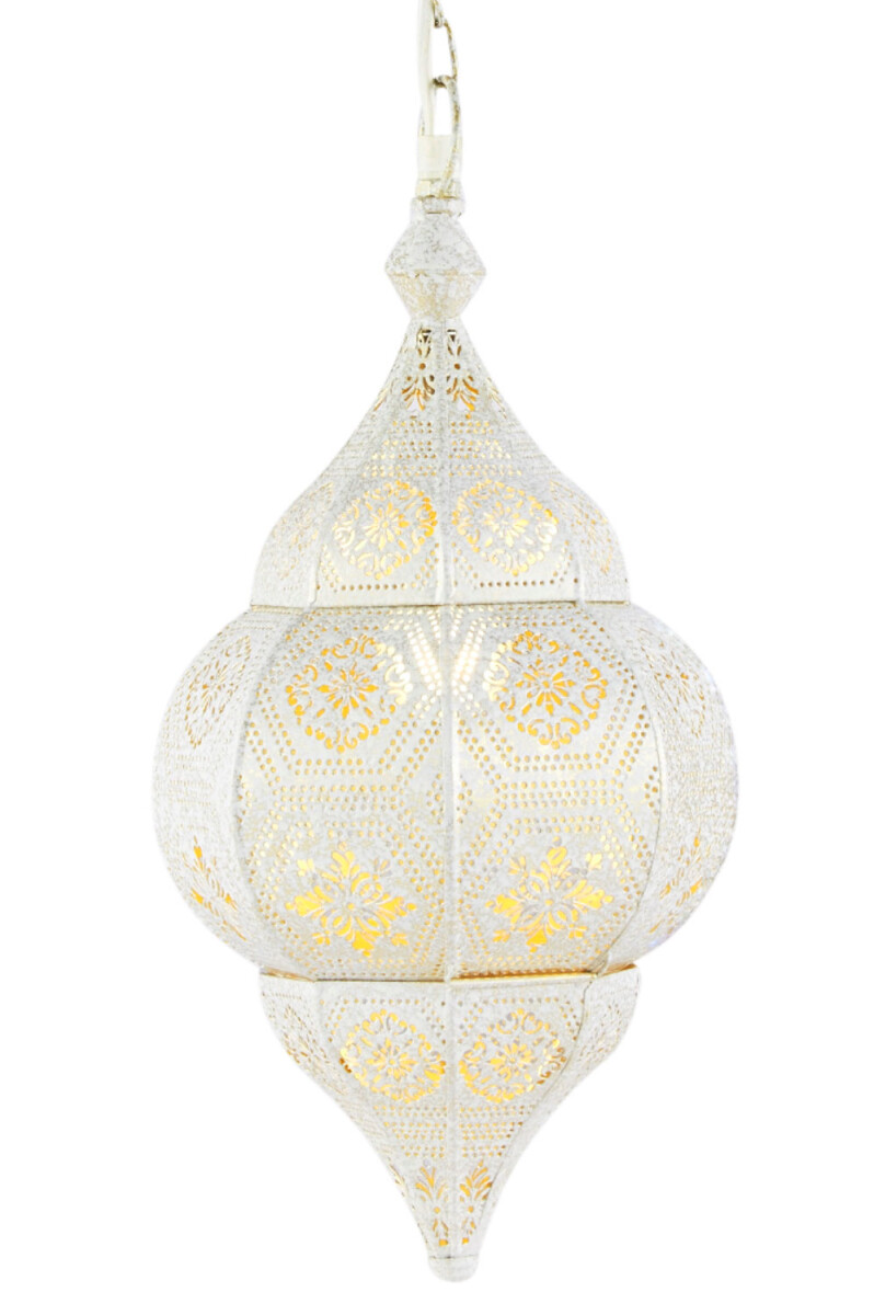Suspension Layan blanche 40 cm | Lampe orientale en m&eacute