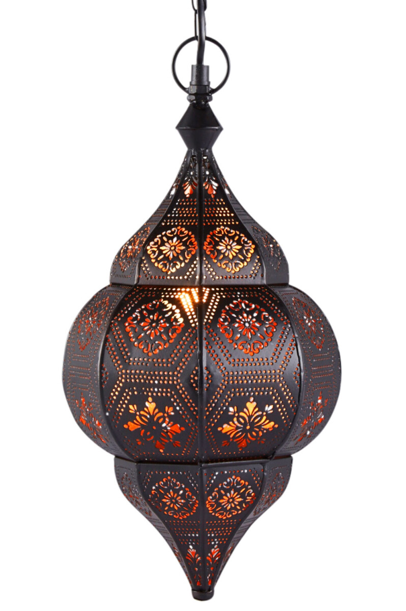 Suspension Layan noire 40 cm | Lampe orientale avec int&eacu