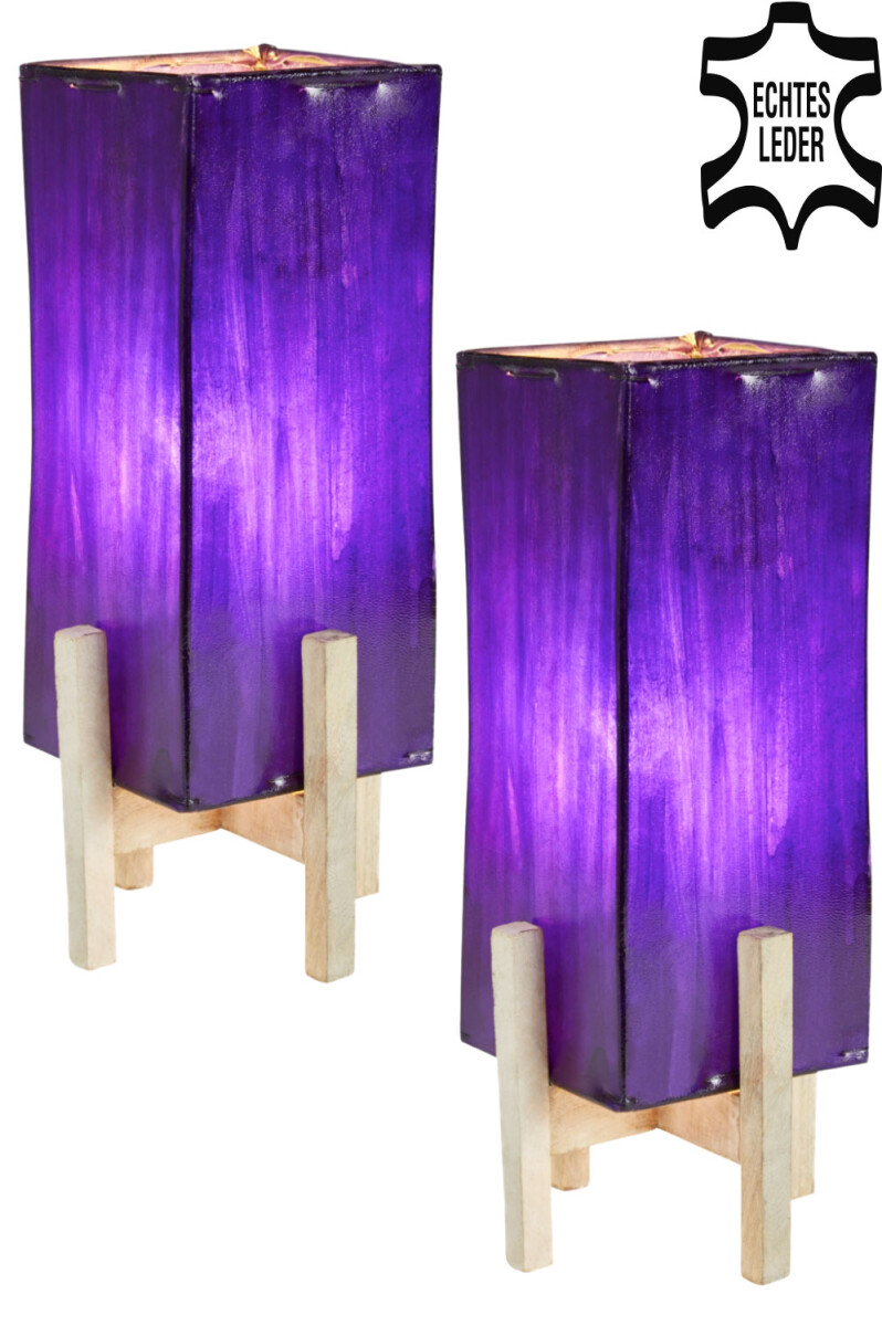 Lot de 2 Janka violet avec structure blanche