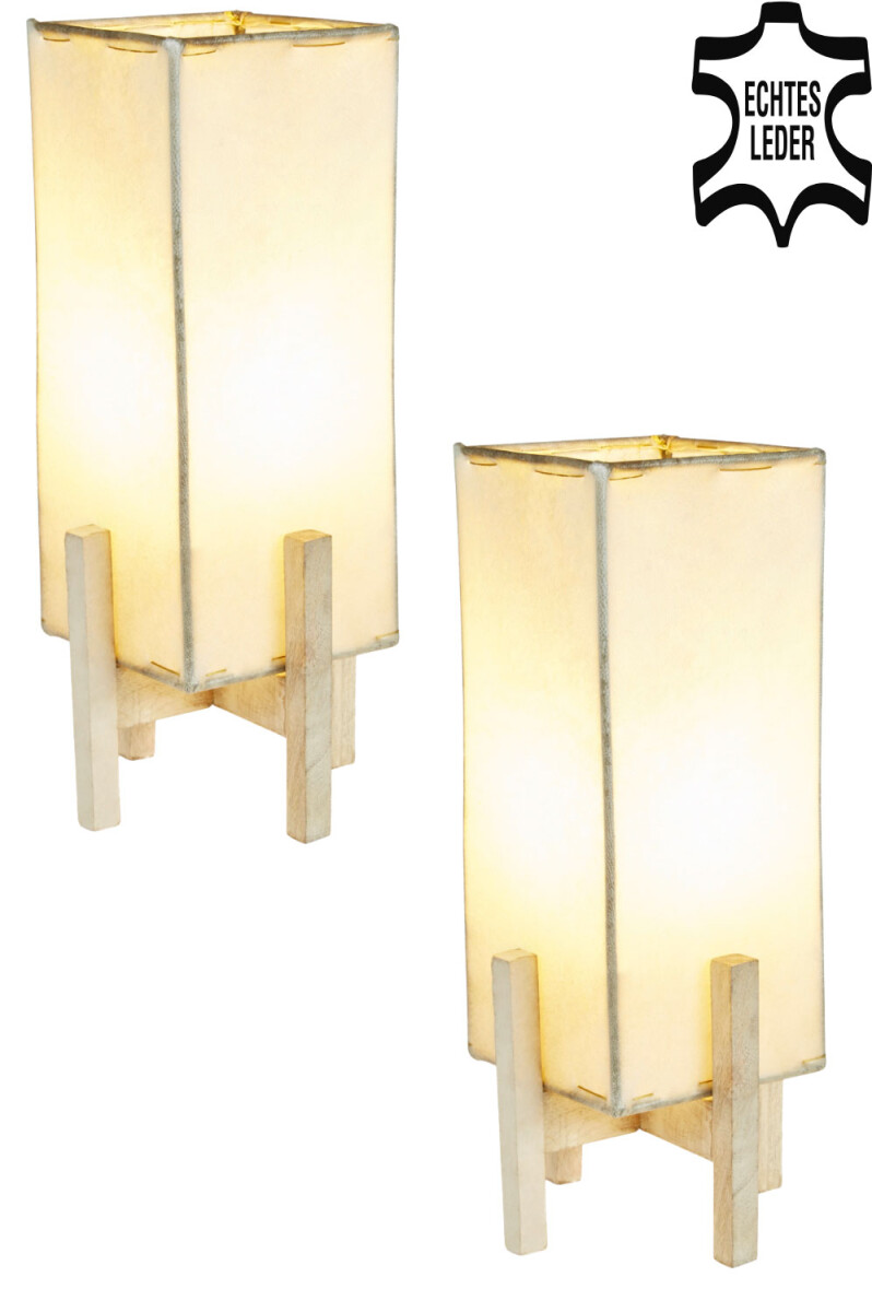 Lot de 2 Janka Nature avec structure blanche