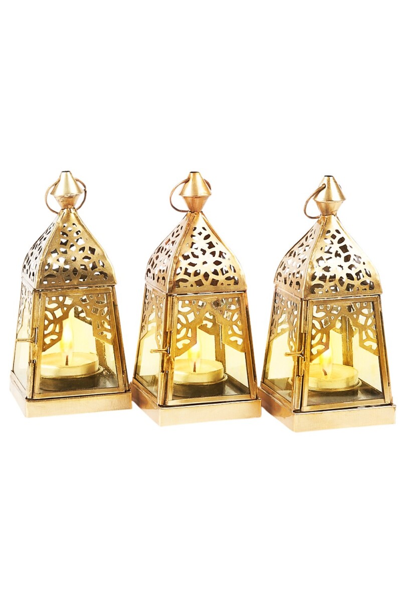 Lot de 3 lanternes décoratives orientales Basil, tran