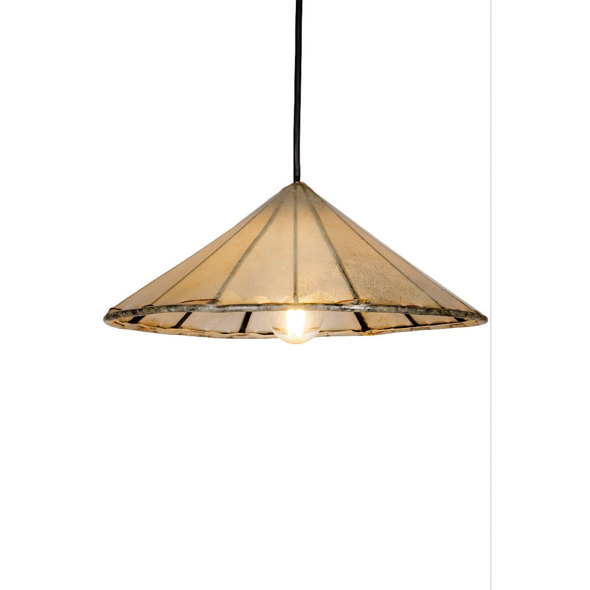 Lampe de cuisine Mian Beige 30 cm | Lampe orientale en cuir 