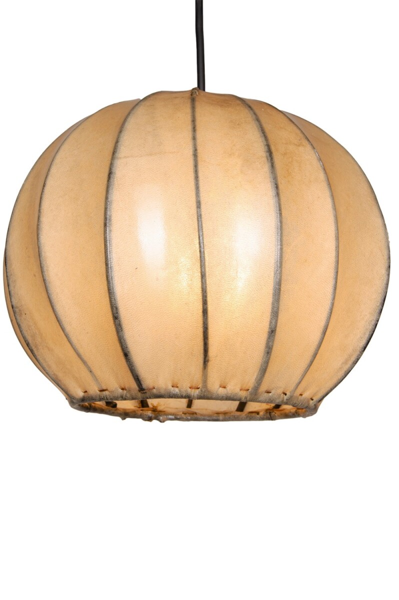 Lampe de table moderne Mailin Beige | Cuir et fer forg&eacut