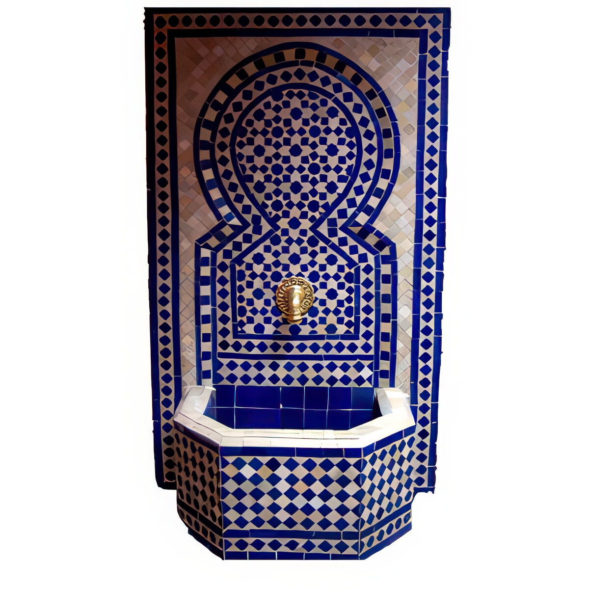 Fontaine de jardin marocaine en mosaïque 110 cm | Fonta