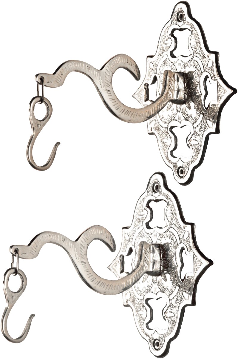 Lot de 2 crochets de cuisine orientaux Layal, couleur argent