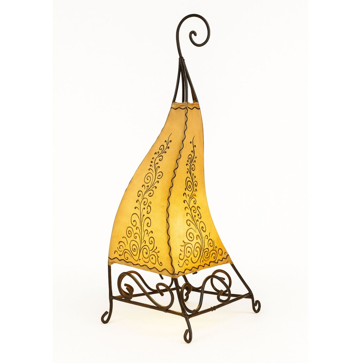 Lampe marocaine en cuir Rahaf Nature, 50 box