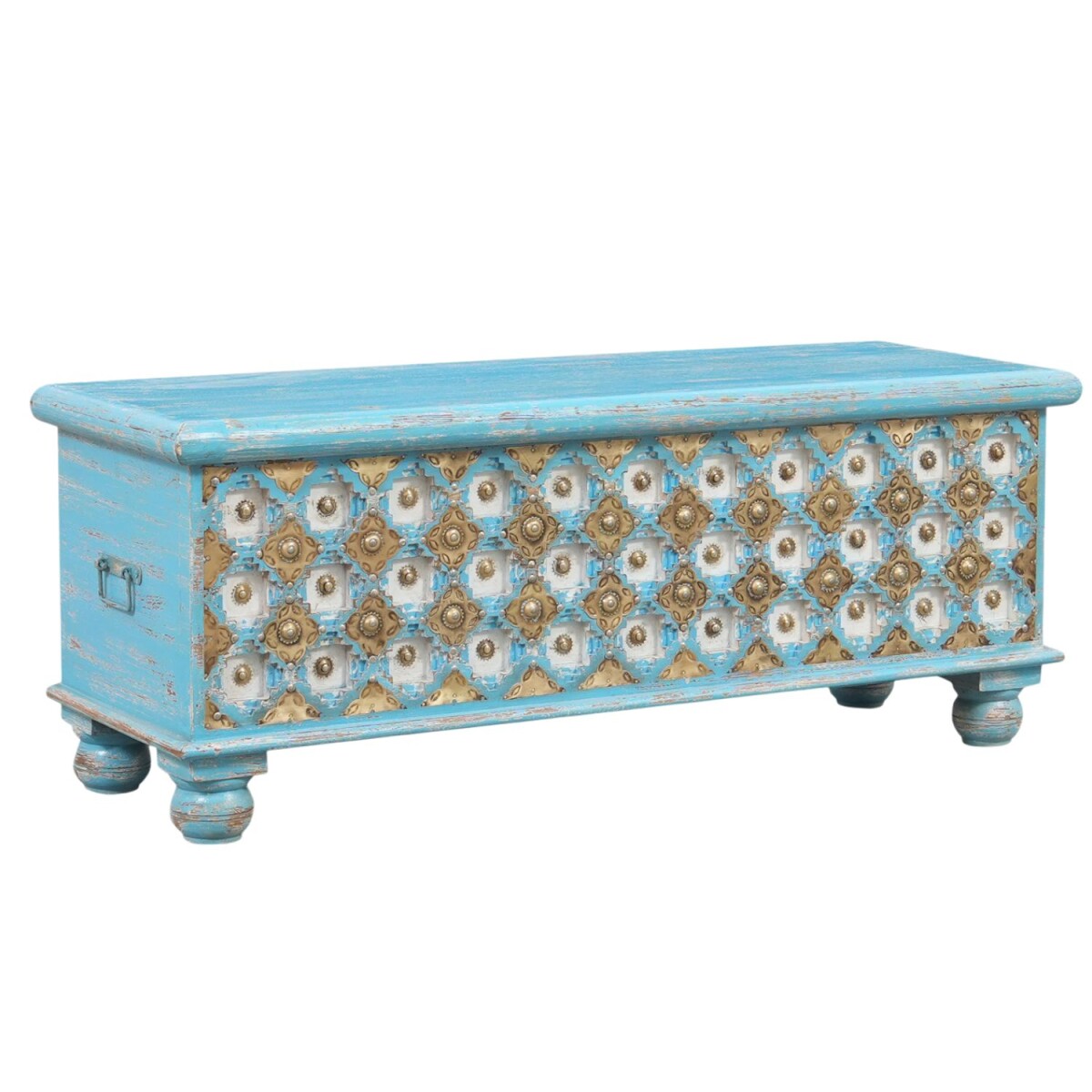 Coffre Burhan 2 en bois massif, style bo box