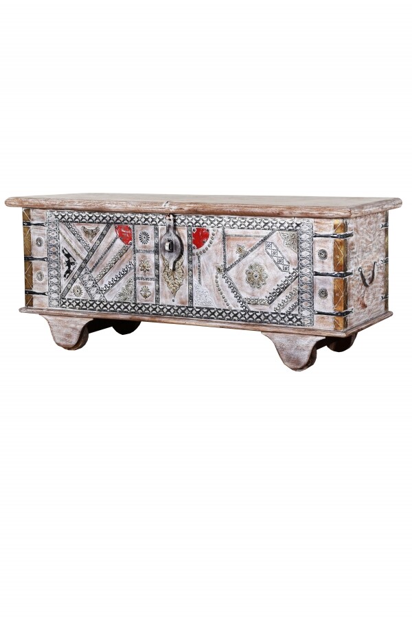 Coffre de style rustique en bois indien  box