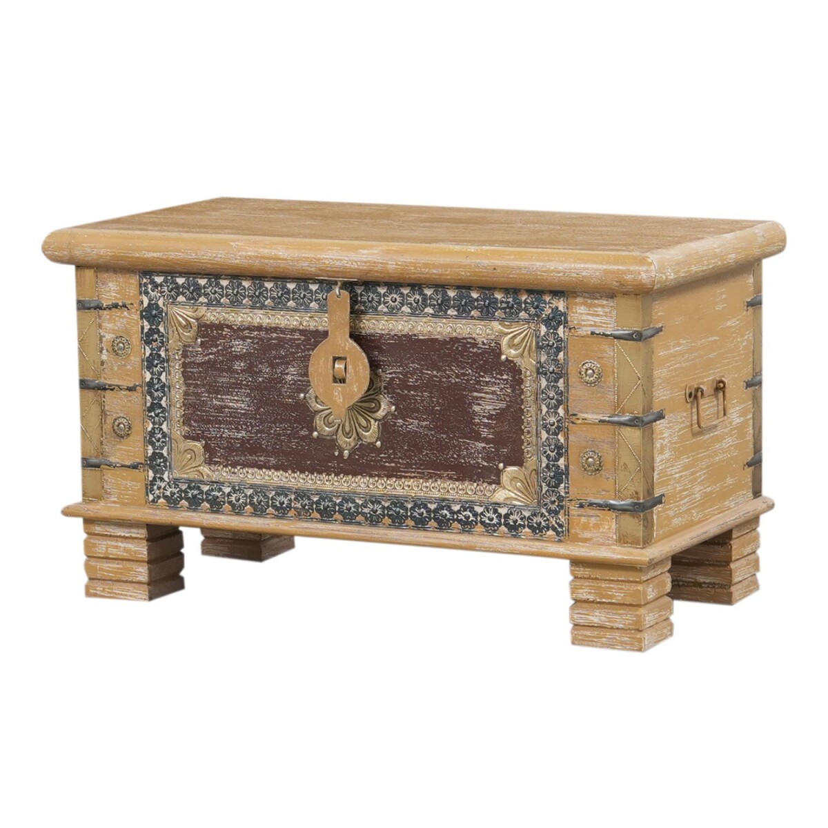 Coffre Chayma en bois massif, style boh& box