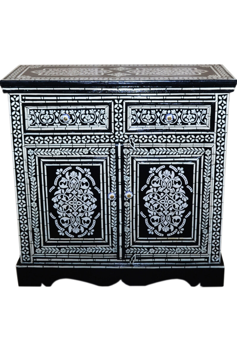 Buffet oriental Dilhan 90 cm noir et bla box