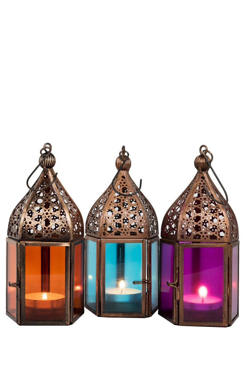 Lanternes orientales, lot de 3 lanternes box