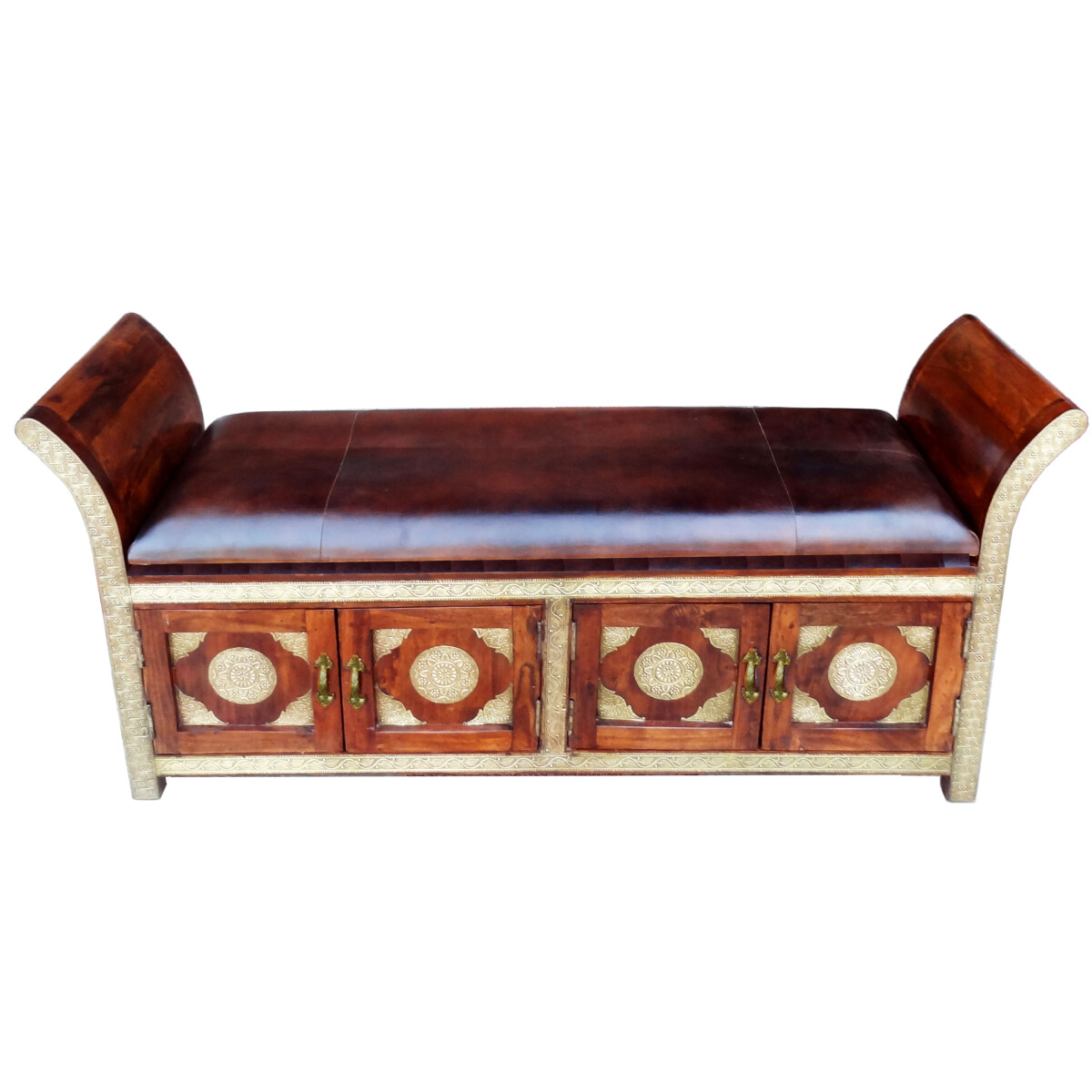 Banc oriental en bois massif Moha 1 box