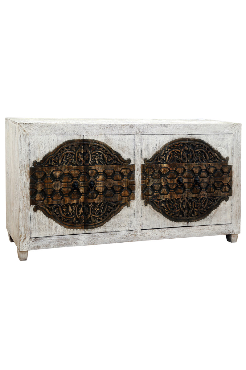 Buffet vintage oriental blanc Aswa - 180 box