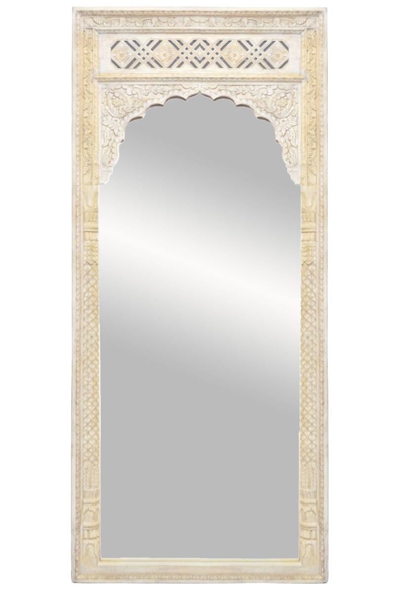 Miroir oriental sur pied Hossam Blanc -  box