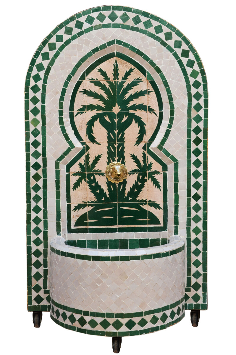 Fontaine de jardin marocaine en mosaïque 120 cm | Motif