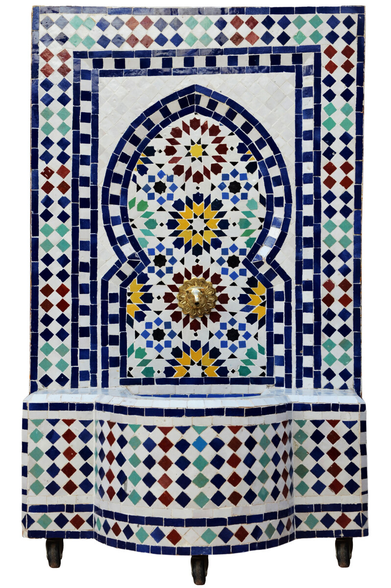 Fontaine de jardin marocaine en mosa&ium box