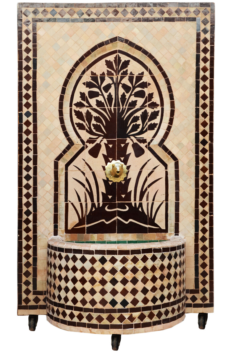 Fontaine de jardin marocaine en mosaïque 100 cm | Motif