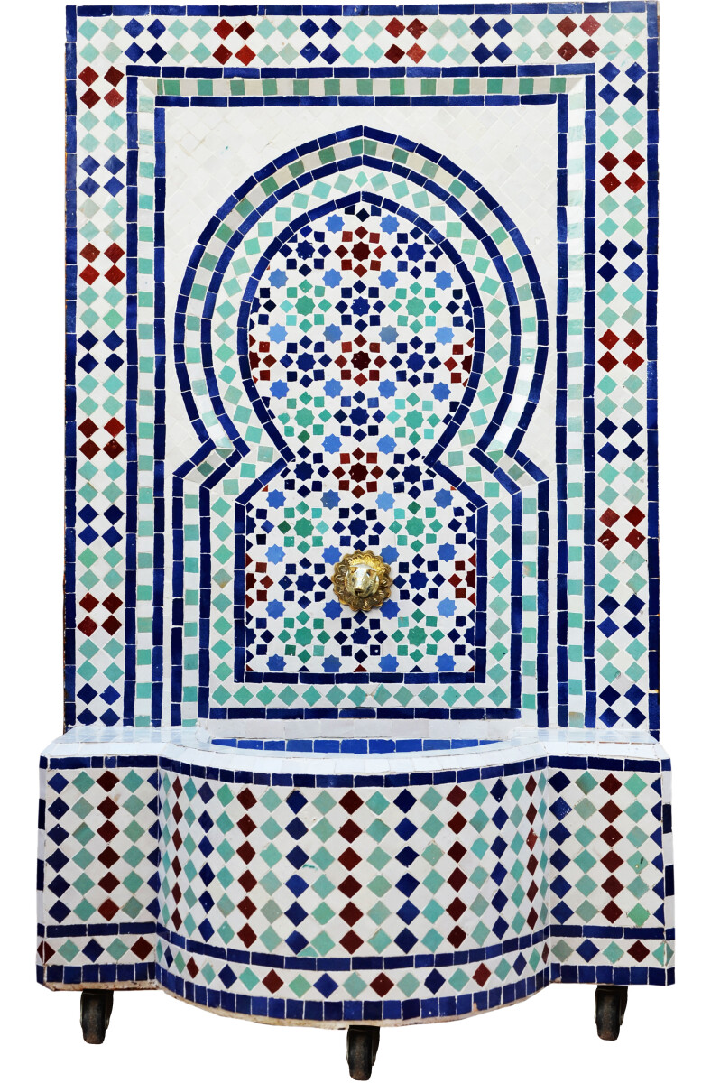 Fontaine de jardin marocaine en mosaïque 120 cm | Motif