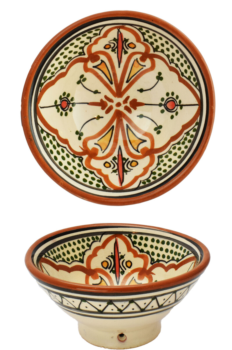 Bol marocain en céramique Amaru, marron, fabriqu&eacu