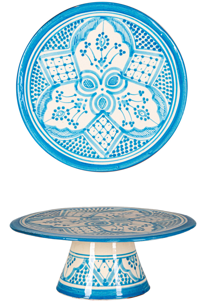 Plateau à gâteau en céramique orientale,