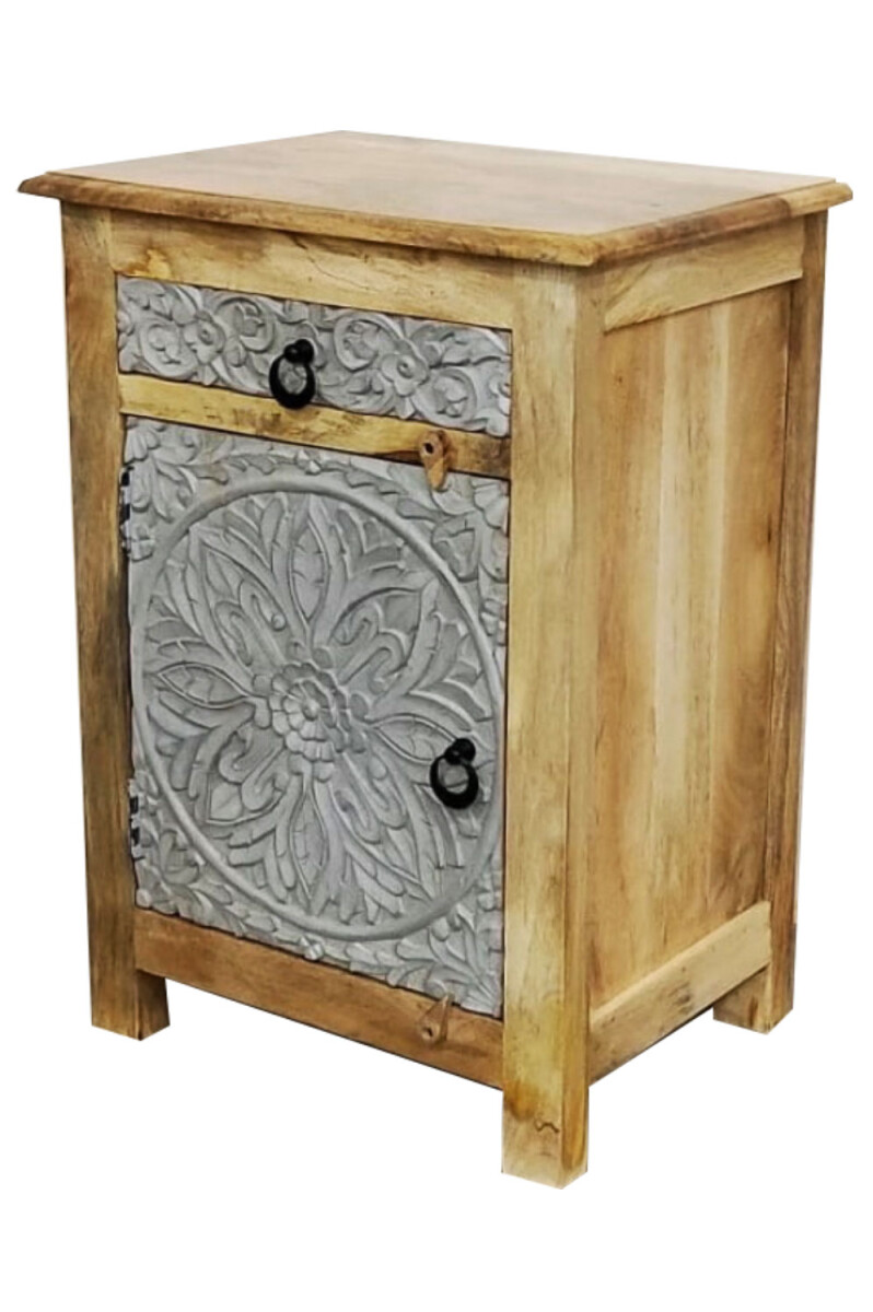 Table de chevet orientale en bois massif, modèle extr