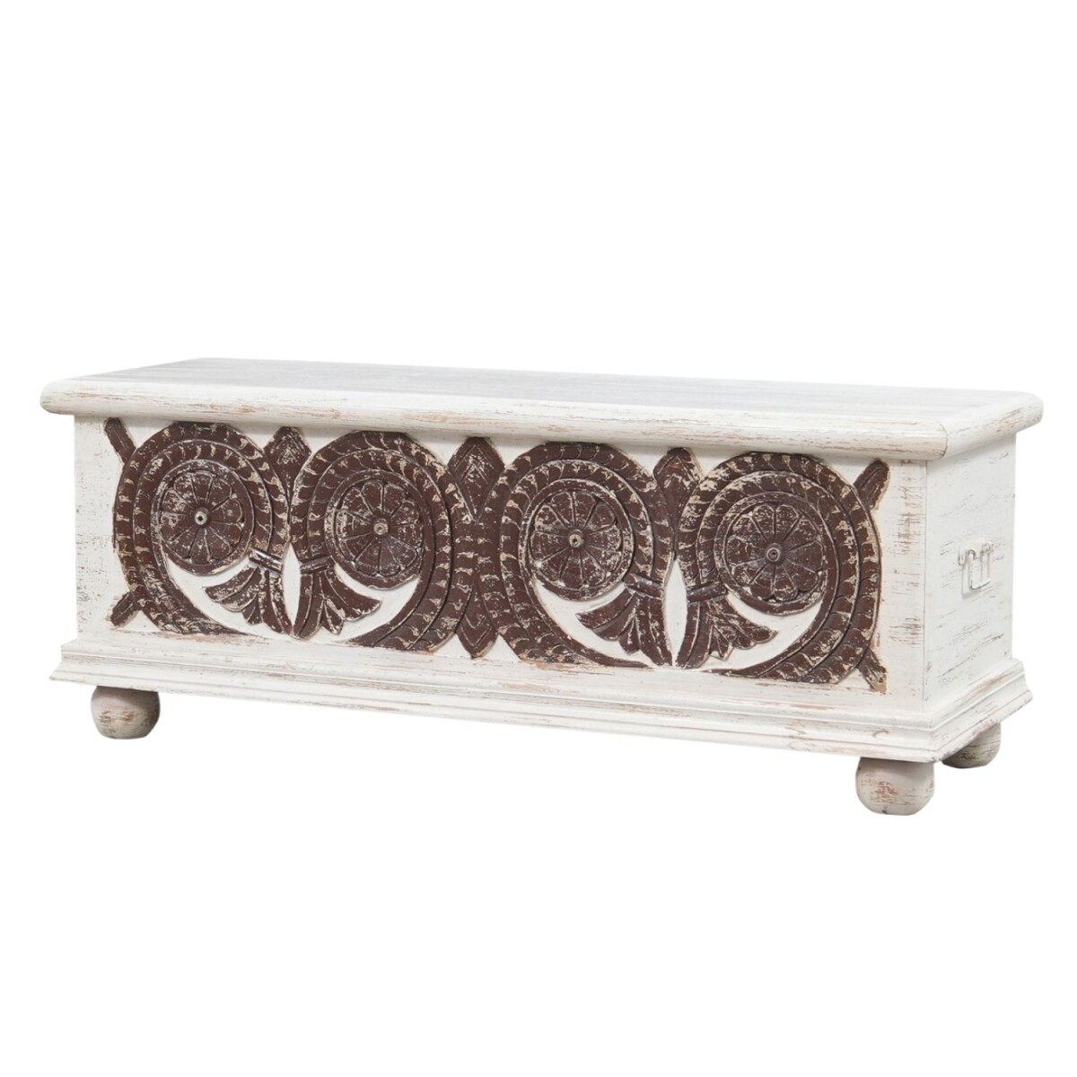 Coffre Daris en bois massif, style boh&e box