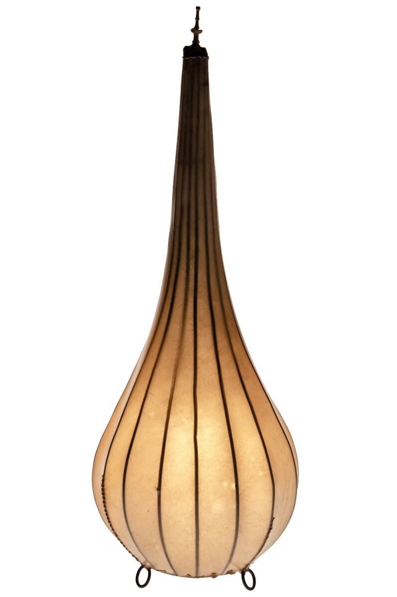 Lampe orientale sur pied Roana, beige, grande