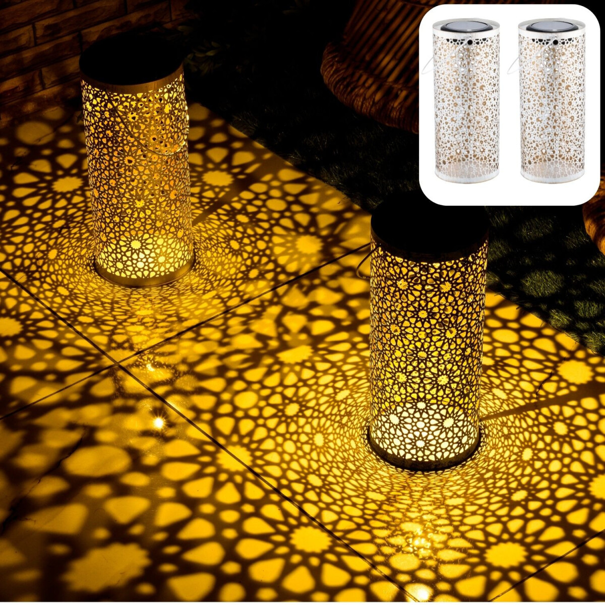 Lot de 2 lanternes solaires orientales « Noum » 