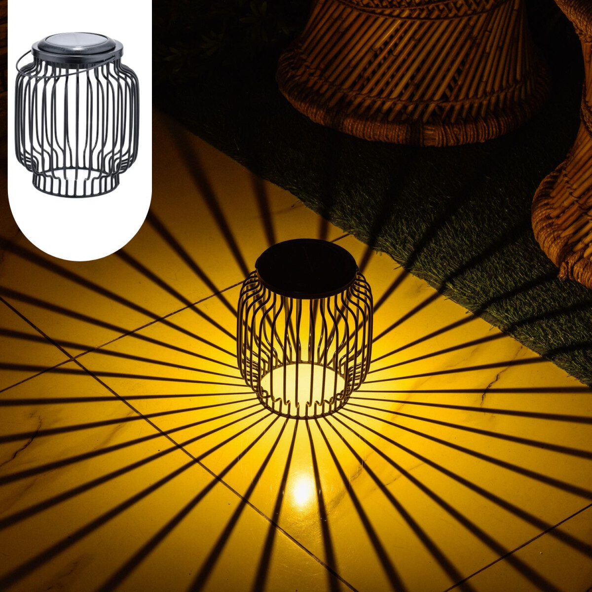 Lampe solaire scandinave, lampe de balcon, décoration