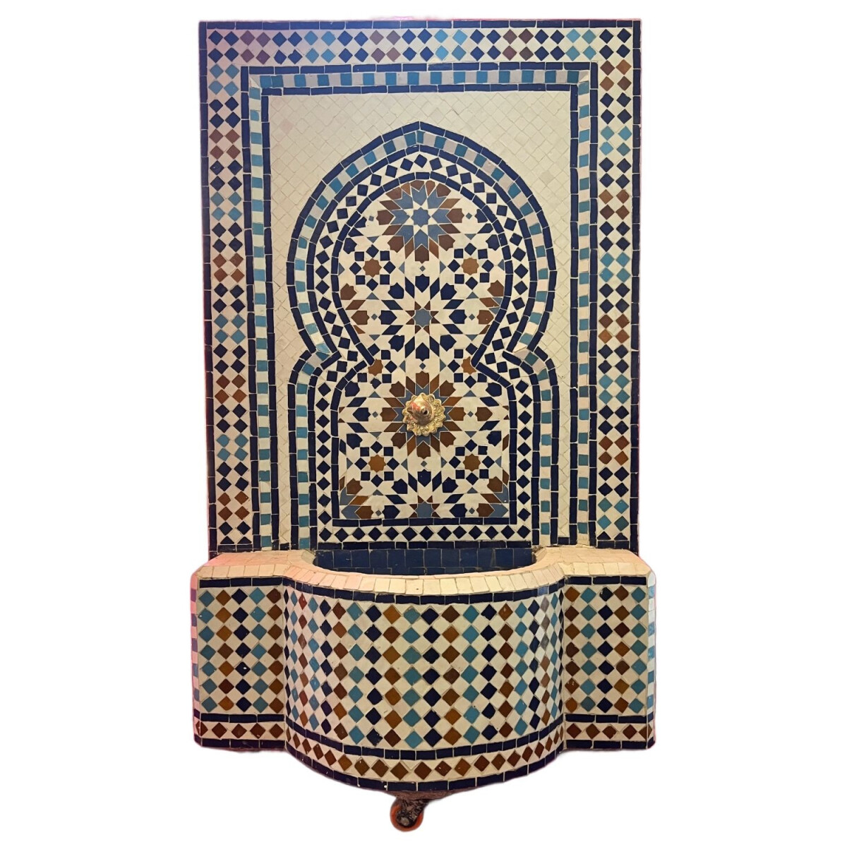 Fontaine de jardin marocaine en mosaïque 130 cm | Fonta