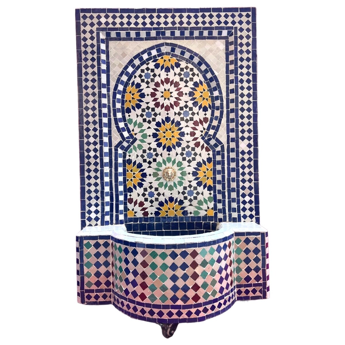 Fontaine de jardin marocaine en mosaïque 128 cm | Fonta