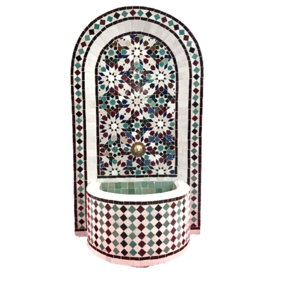 Fontaine de jardin marocaine en mosaïque 121 cm | Fonta