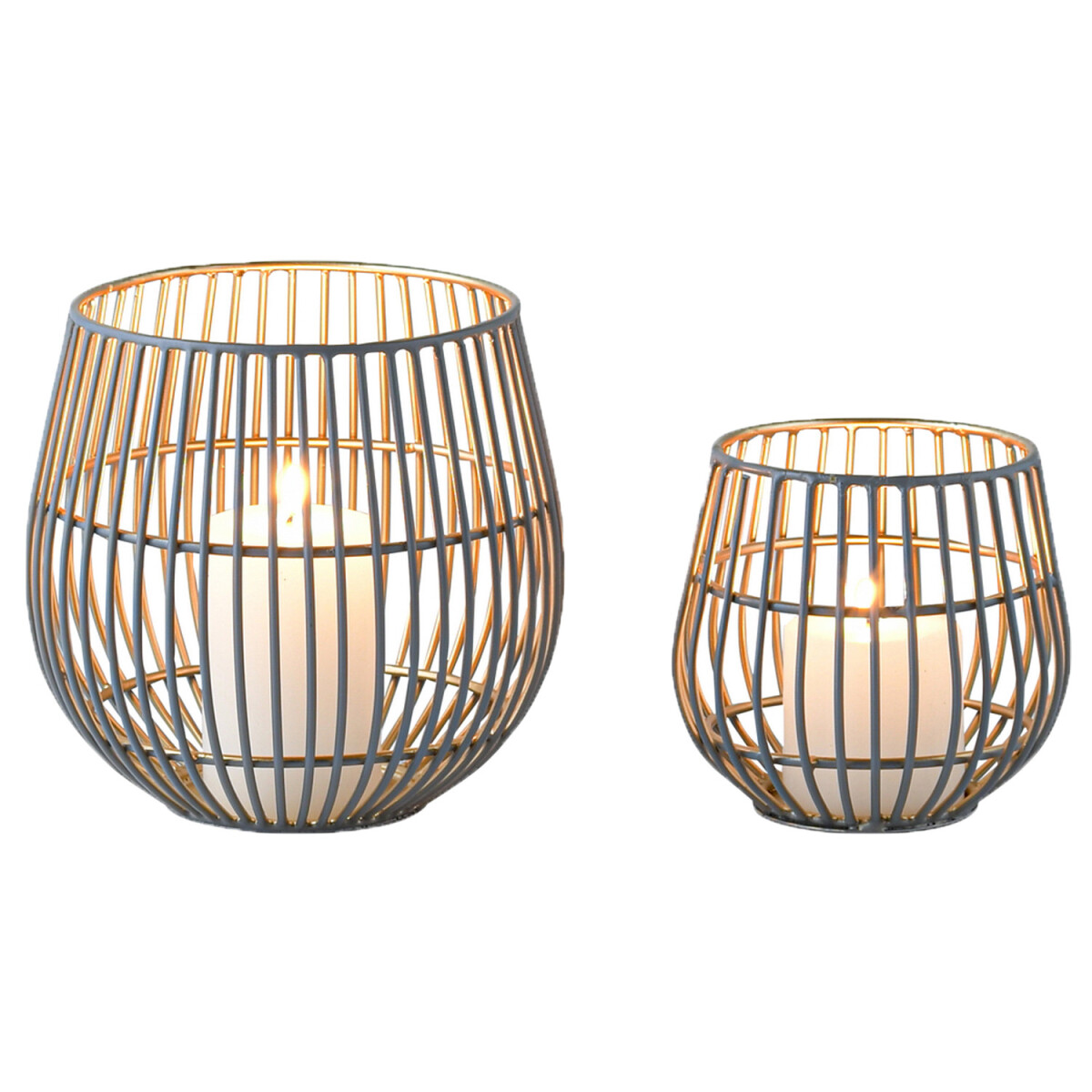 Lot de 2 bougeoirs décoratifs modernes « Mauric