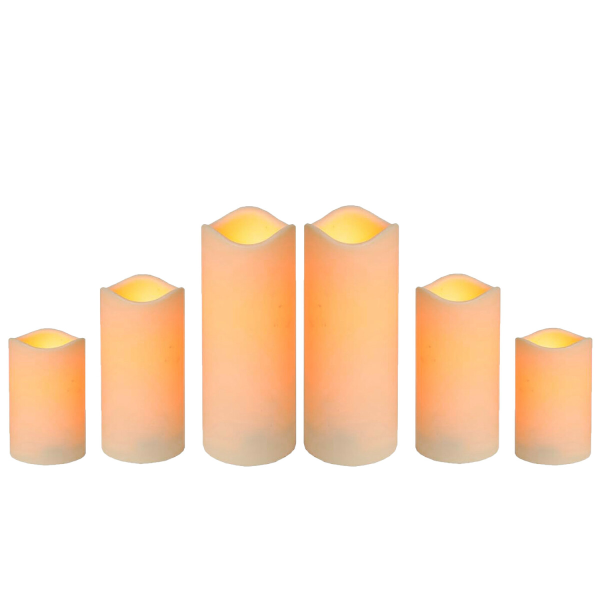 Lot de 6 bougies LED cylindriques pour l box
