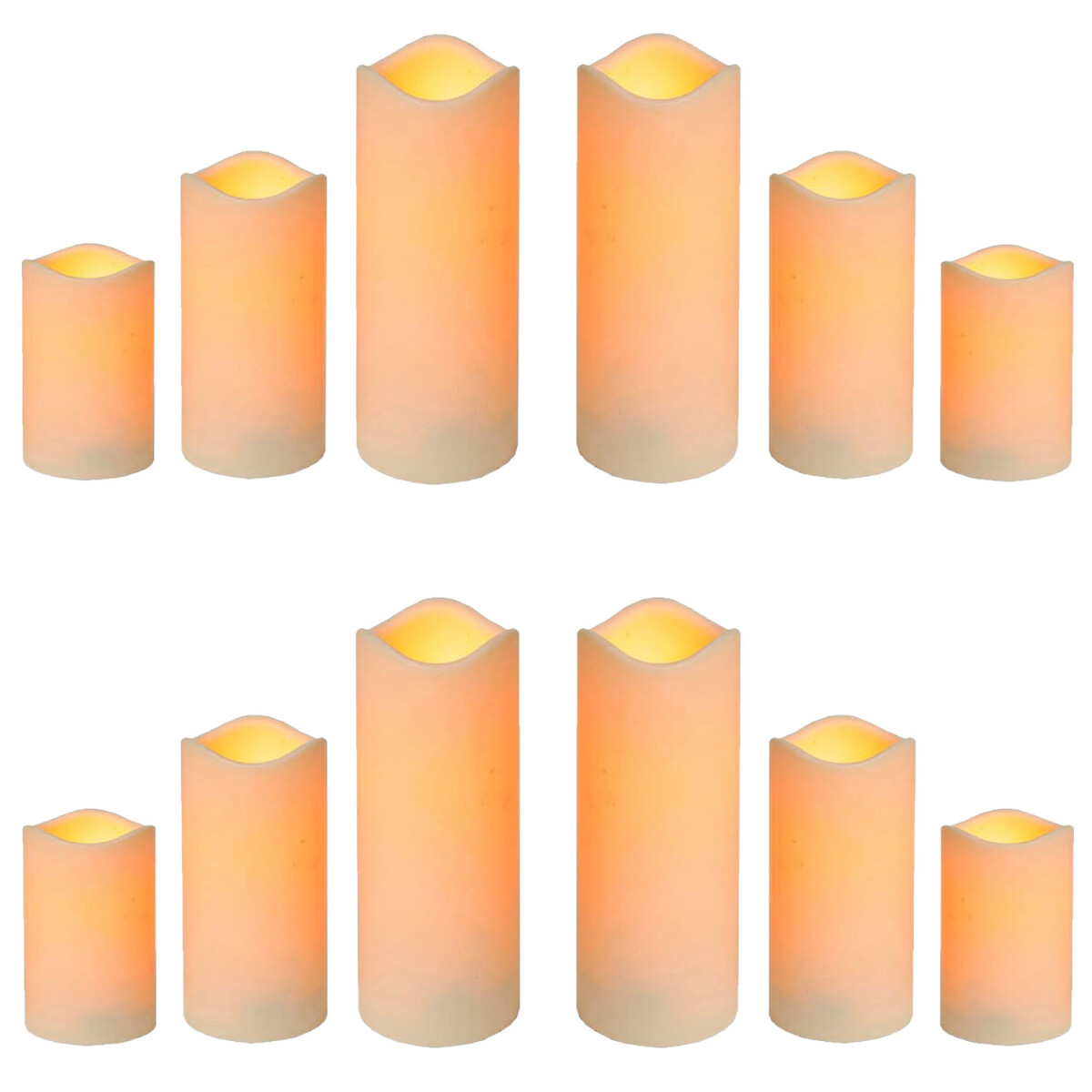 Lot de 12 bougies LED cylindriques pour  box