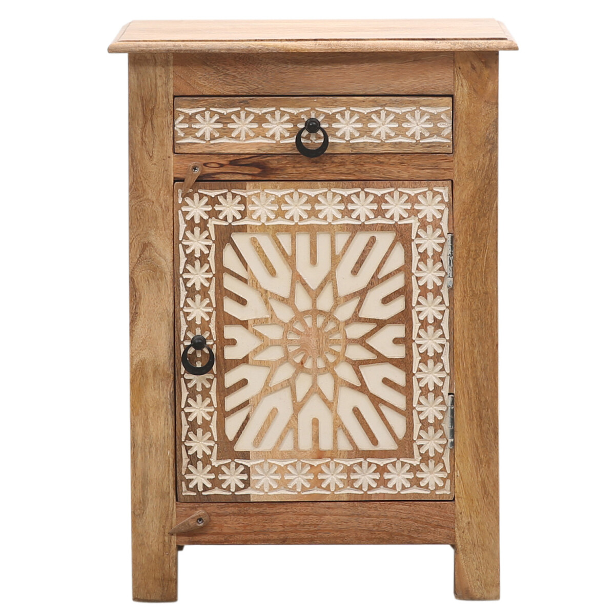 Table de chevet décorative marocaine en bois Julah