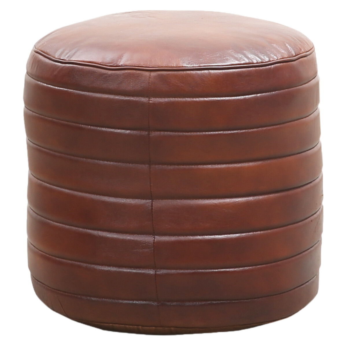 Pouf vintage en cuir, modèle Jane box