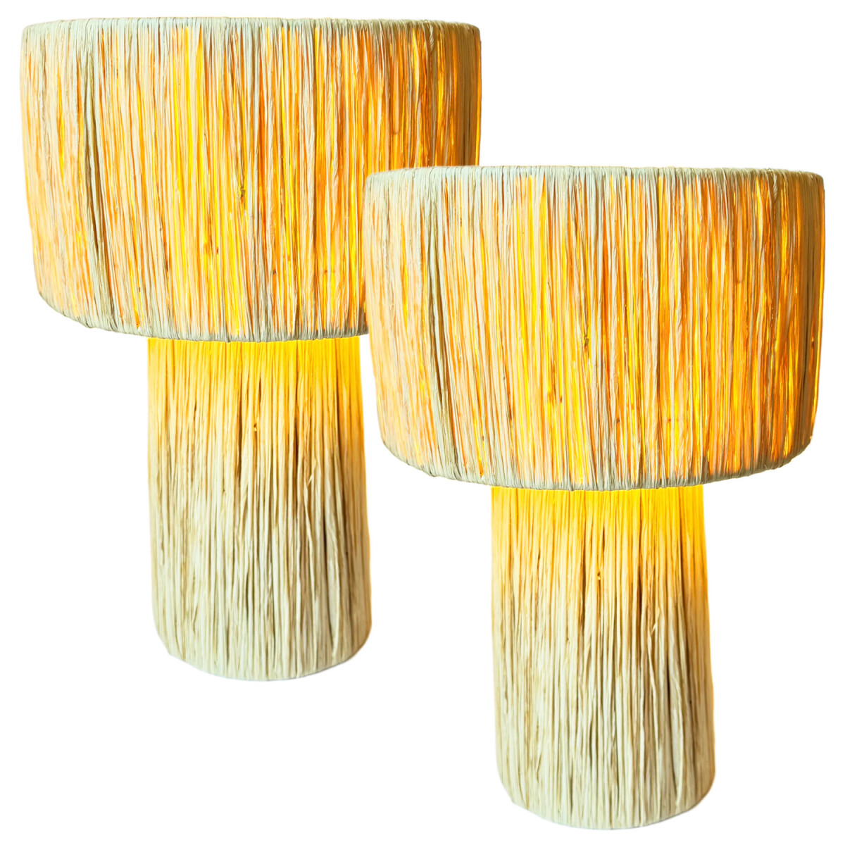Lot de 2 lampes de table décoratives style boh&egrave