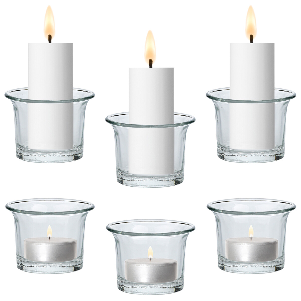 Lot de 6 verres à bougies chauffe-plat Trefor