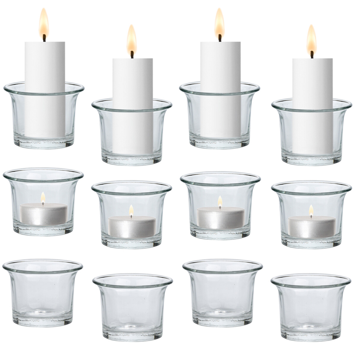 Lot de 12 verres à bougies chauff box