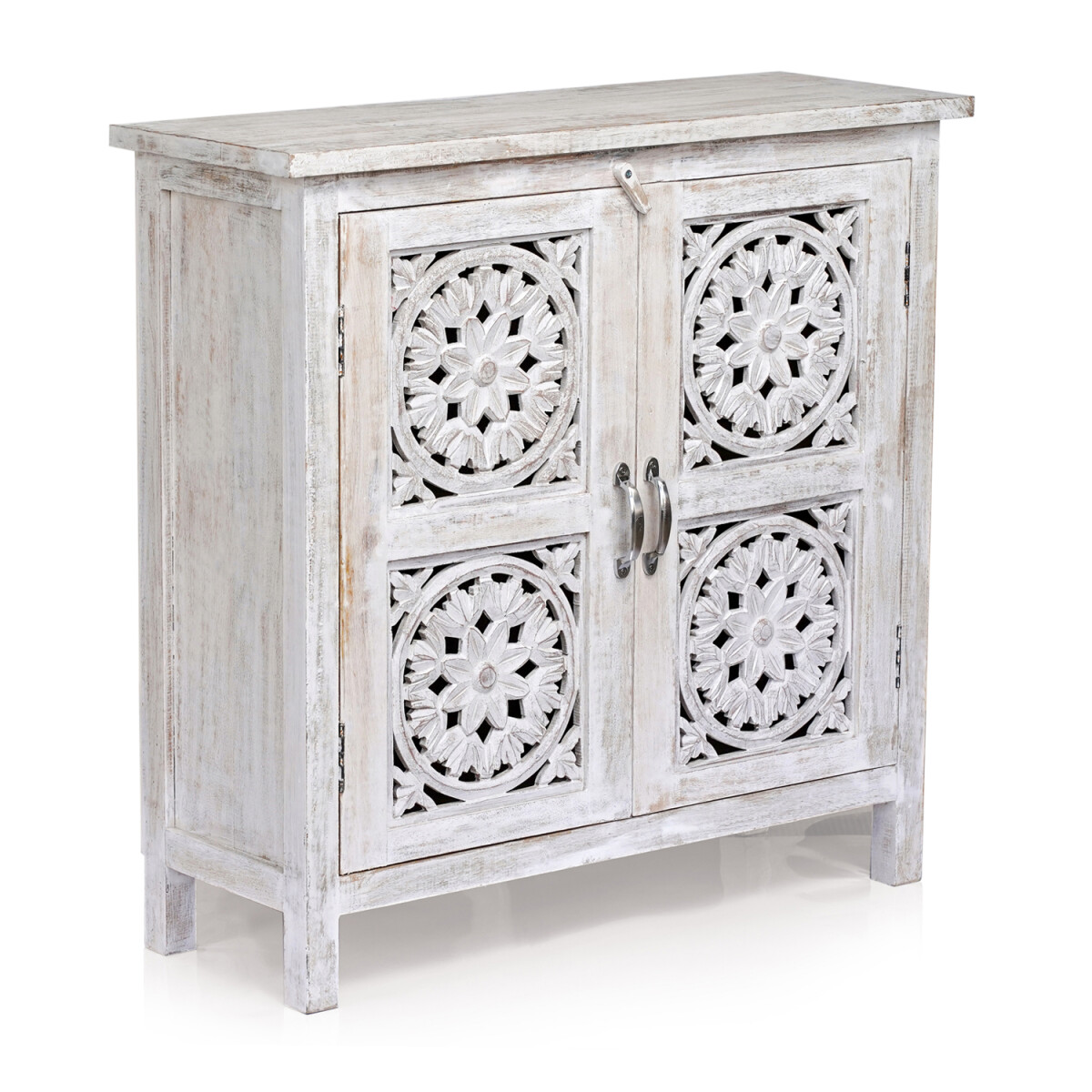 Commode de style rustique Ezra, blanche, box