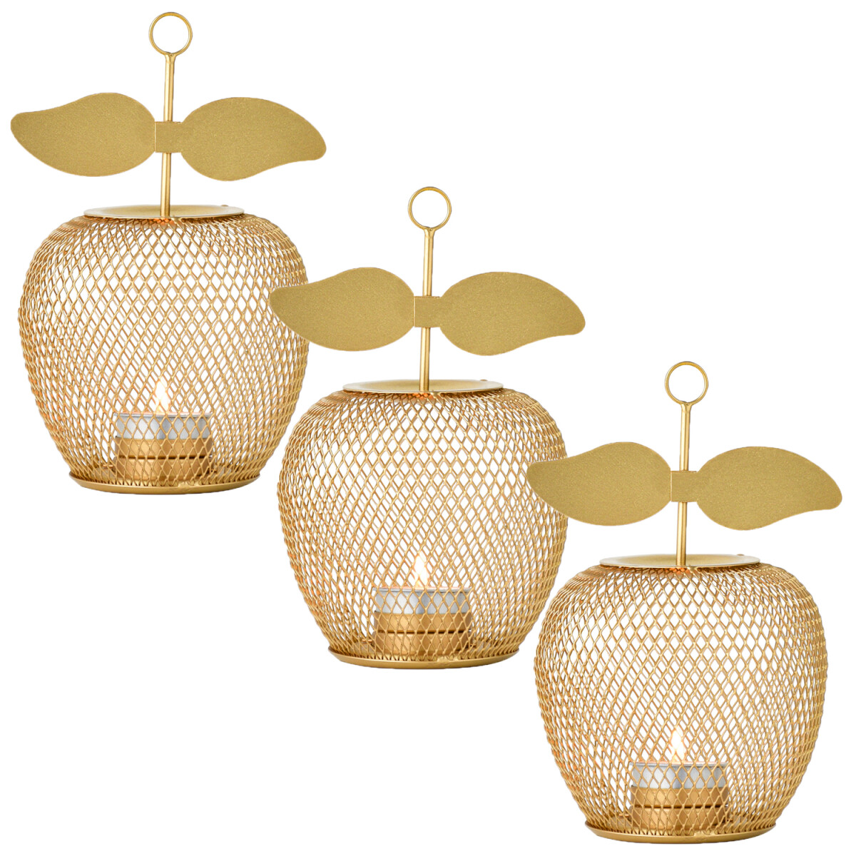 Lot de 3 bougeoirs décoratifs mod box