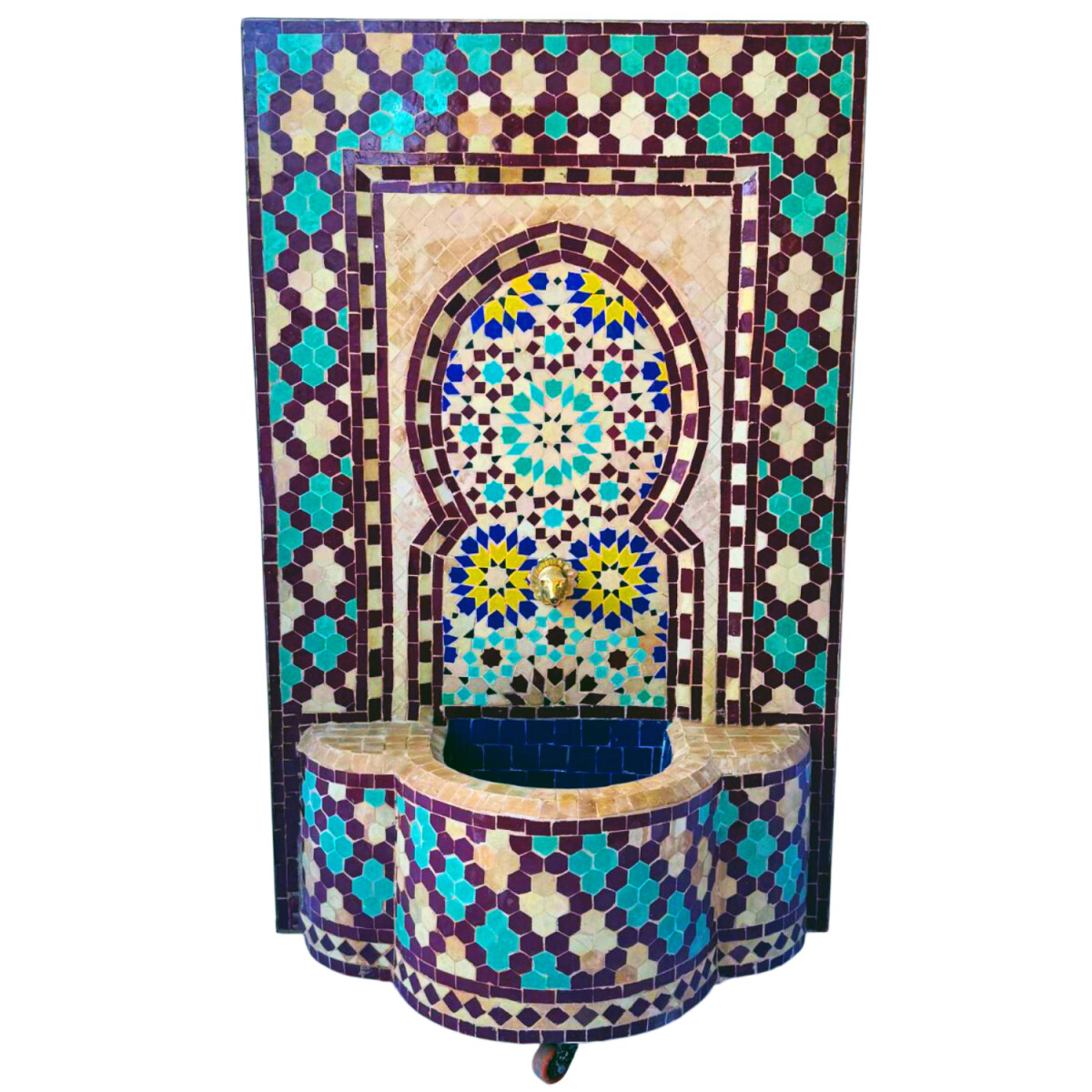 Fontaine de jardin marocaine en mosa&ium box