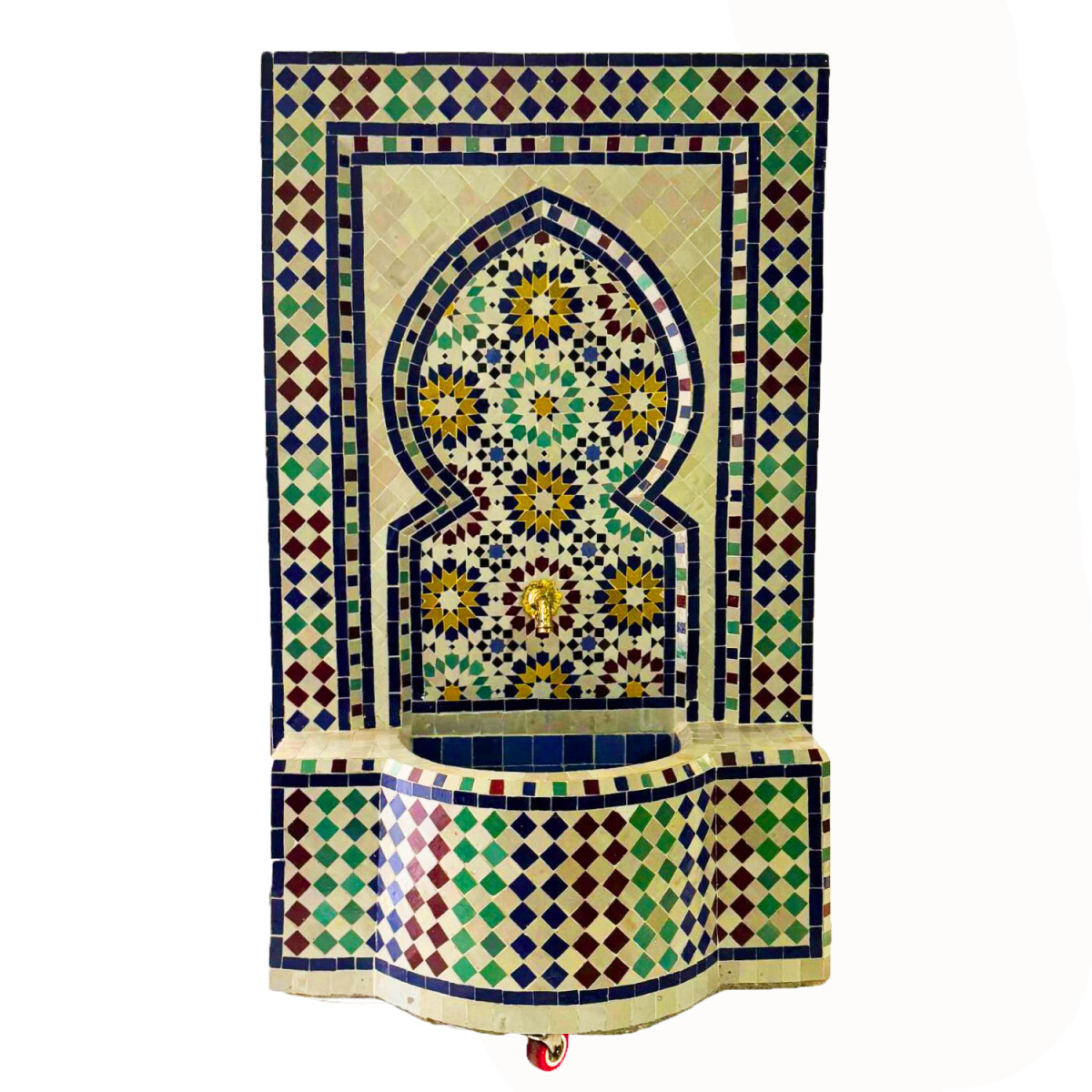 Fontaine de jardin marocaine en mosaïque 129 cm | Fonta