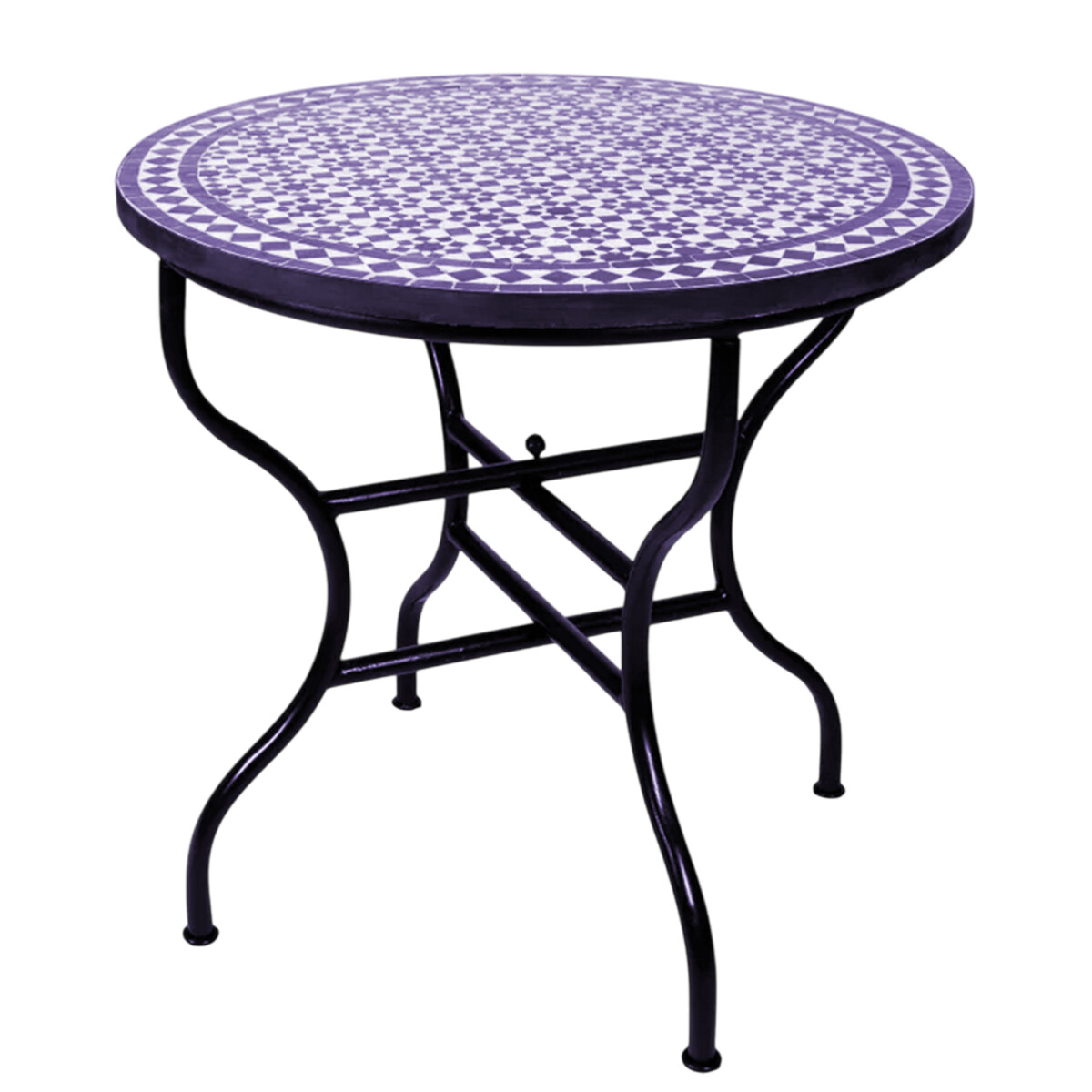 Table en mosaïque marocaine Albaicin beige et bleu, 100