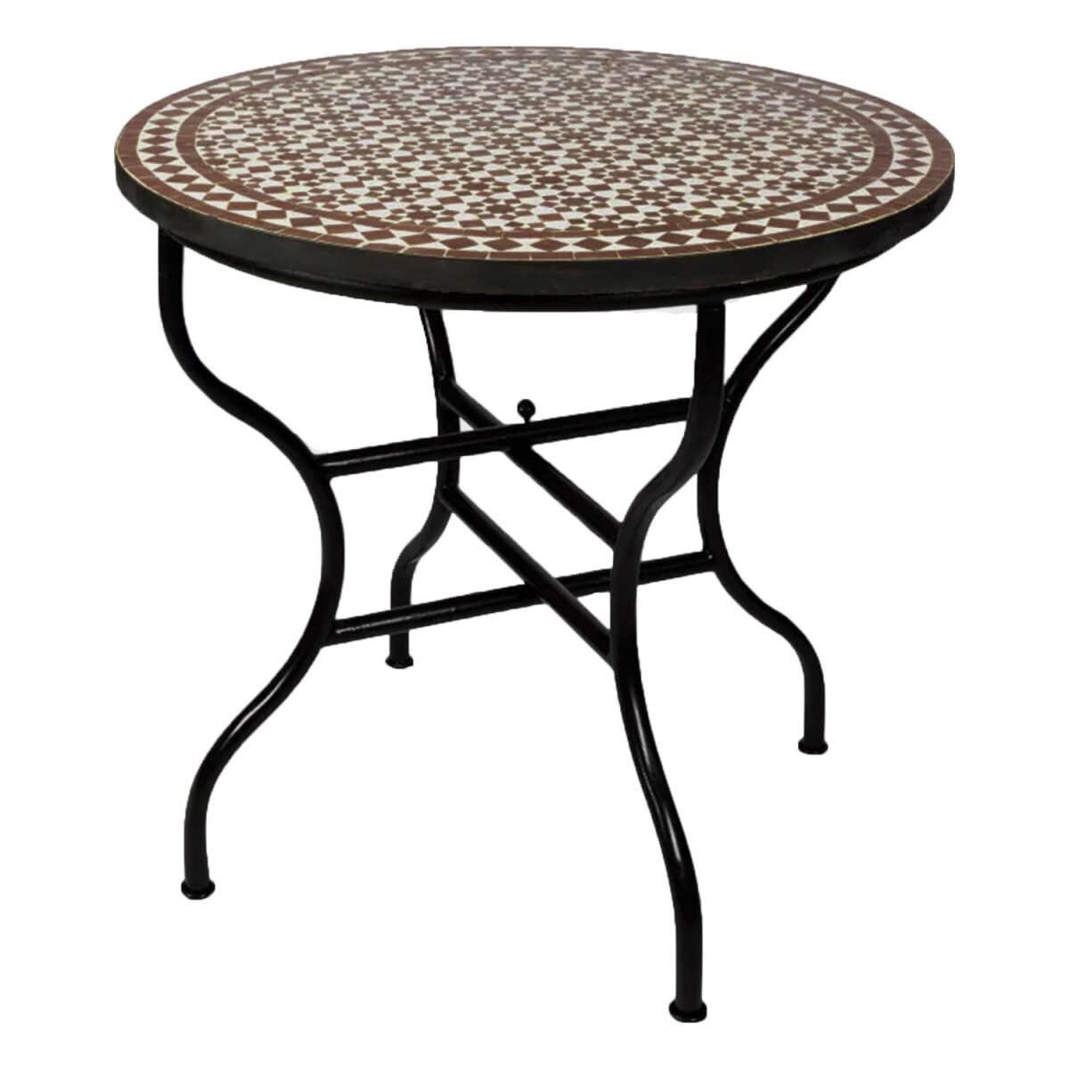 Table en mosaïque marocaine Albaicin, beige et marron, 