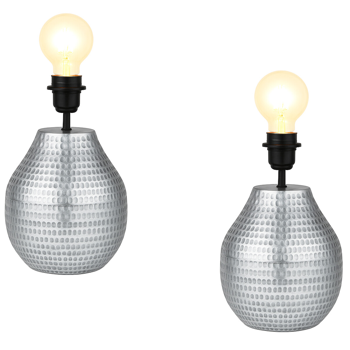 Lot de 2 pieds de lampe de table Cameo argent 20 cm - Pieds 