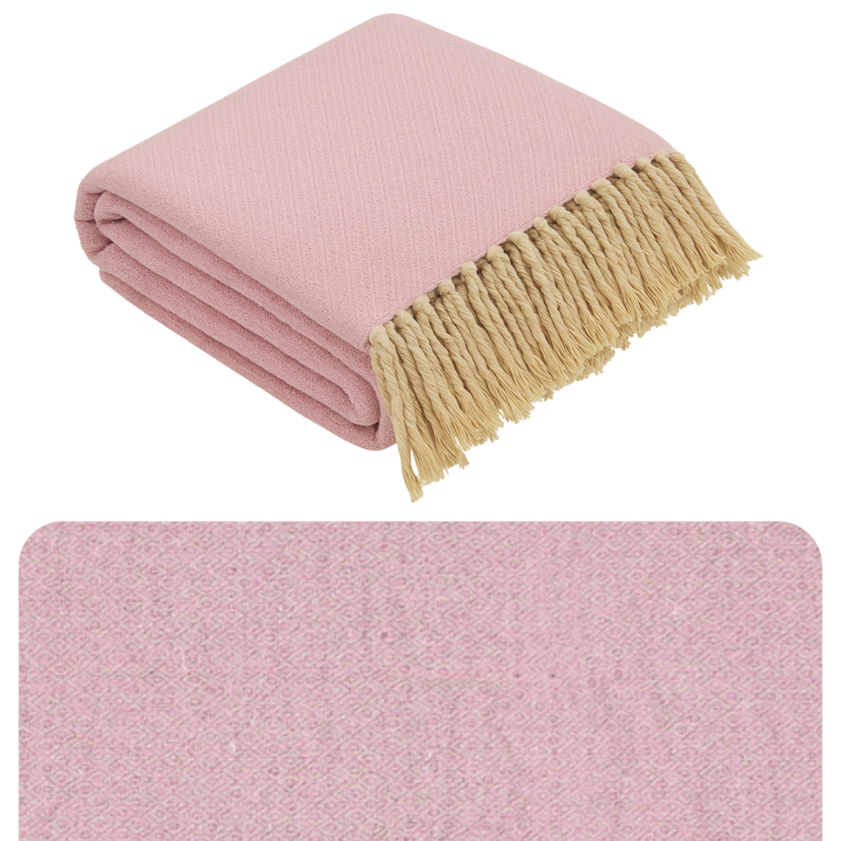 Couvre-lit Calix rose 125 x 150 cm en coton, décorati